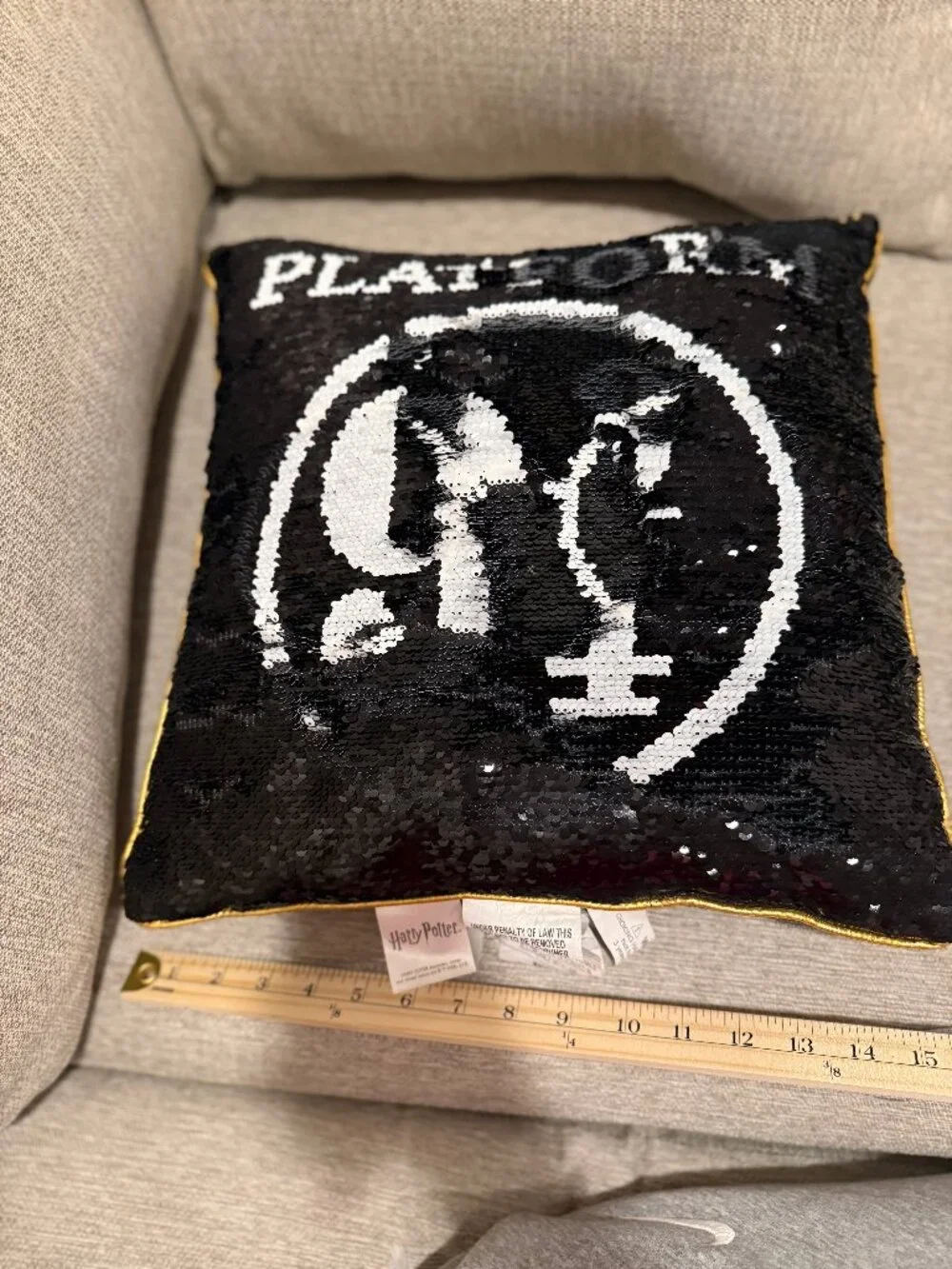 Harry Potter Platform 9 3/4 Reversible Sequin Throw Pillow Spectacles Cushion